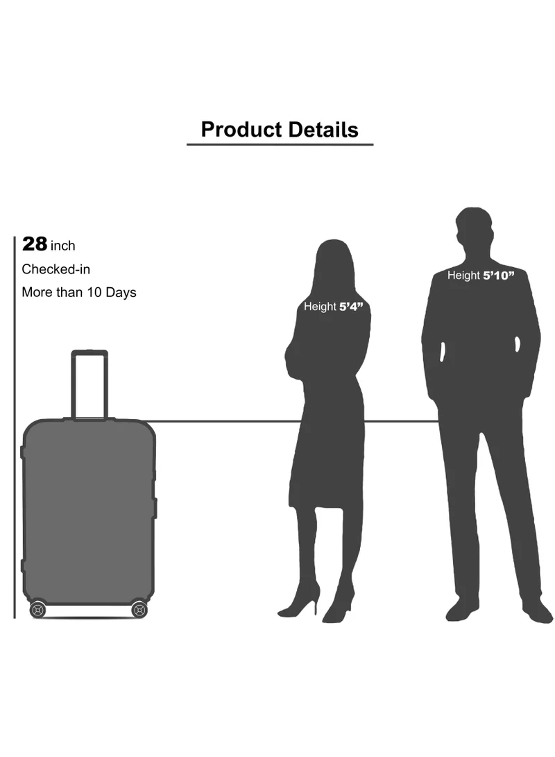 Senator Silver Hard Case Travel Bag Large Luggage Trolley ABS Lightweight Suitcase with 4 Spinner Wheels A1012 Silver  | Best Price UAE